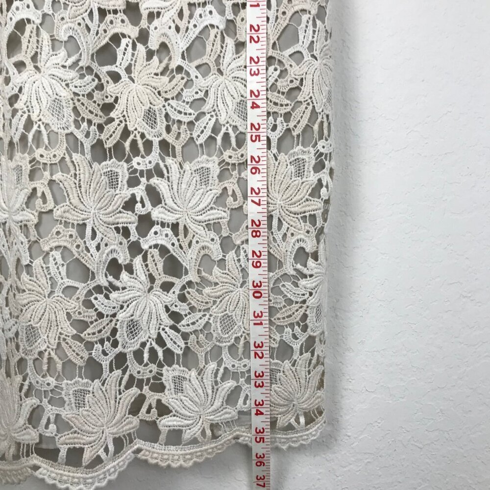 Ann Taylor  Lace V-neck Sleeveless Dress Ivory & Cream Size 2  NWT - Picture 10 of 13